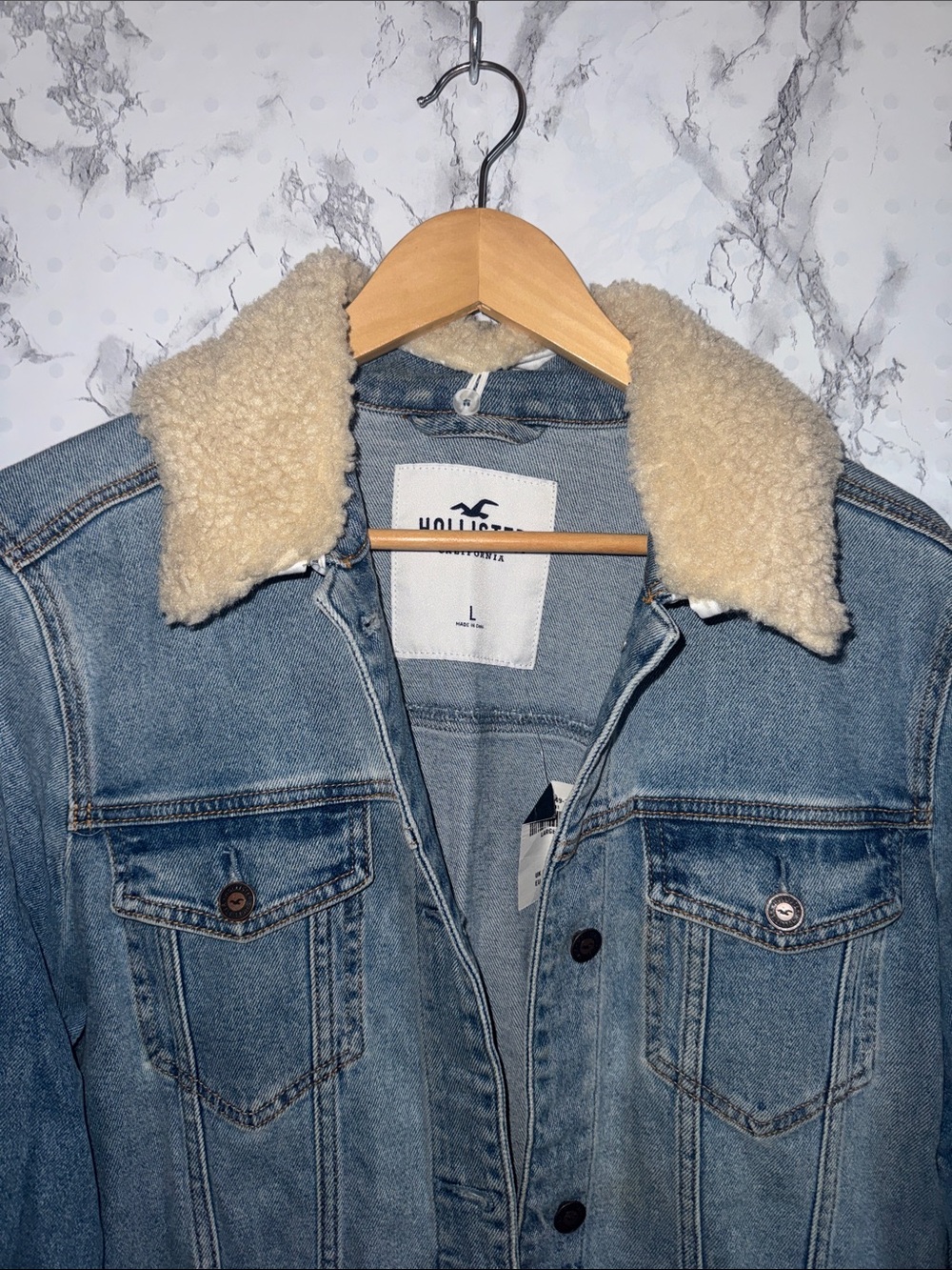 Hollister Jean Jacket Medium-Light Wash Size L - Picture 4 of 8